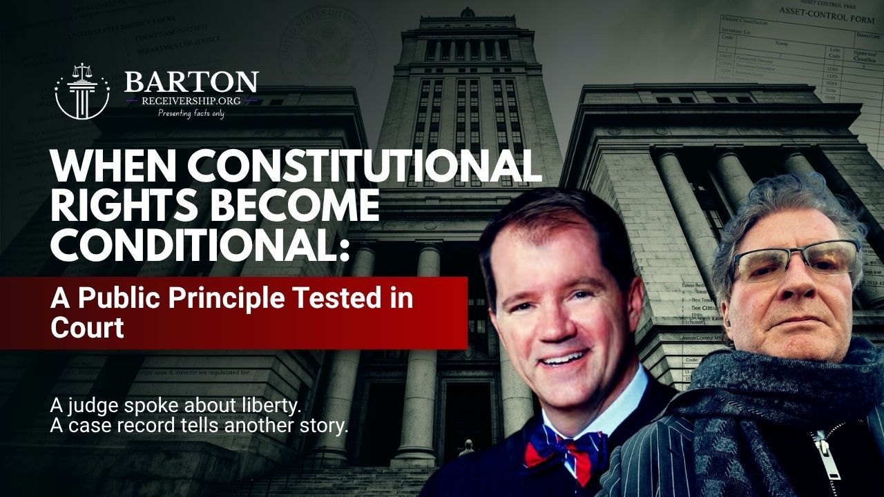 Featured image showing a courthouse backdrop and article headline about constitutional rights, due process, and judicial power