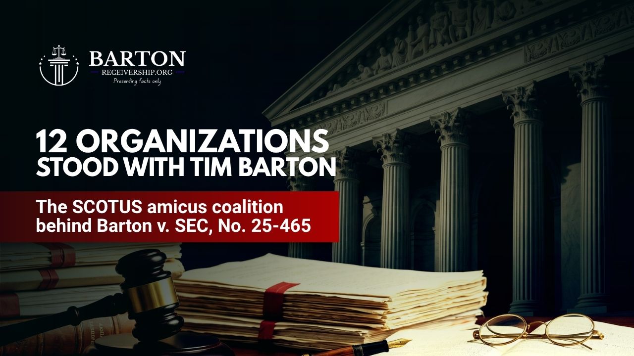 Twelve organizations that stood with Tim Barton at the Supreme Court