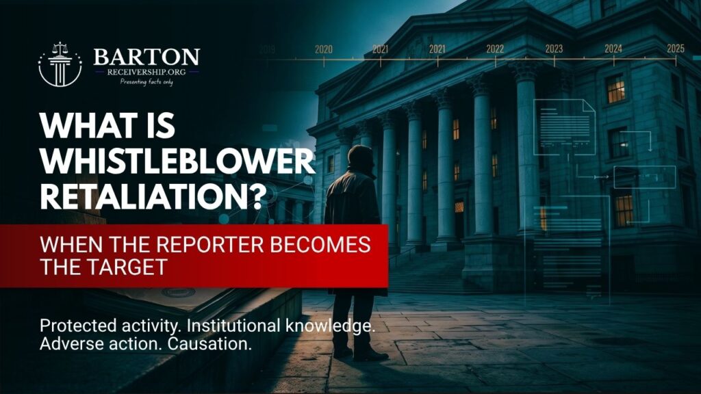 Four-part whistleblower retaliation test covering protected activity, knowledge, adverse action, and causation